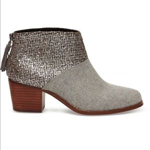 TOMS Leila Grey Felt Shine Boucle Women’s Booties